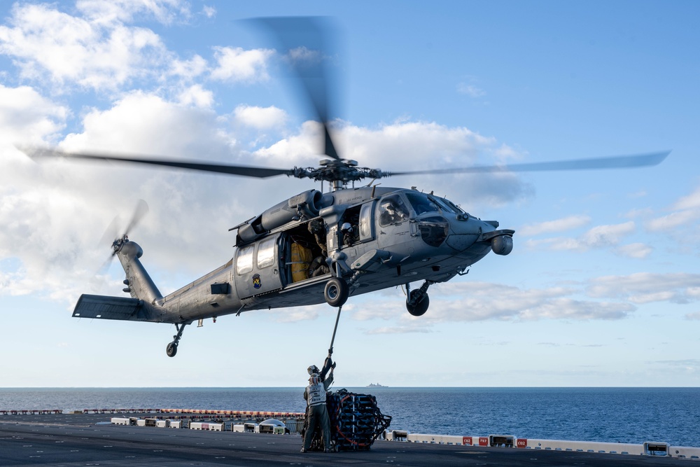 USS America (LHA 6) Conducts Vertical Replenishment Training during Exercise Talisman Sabre 25