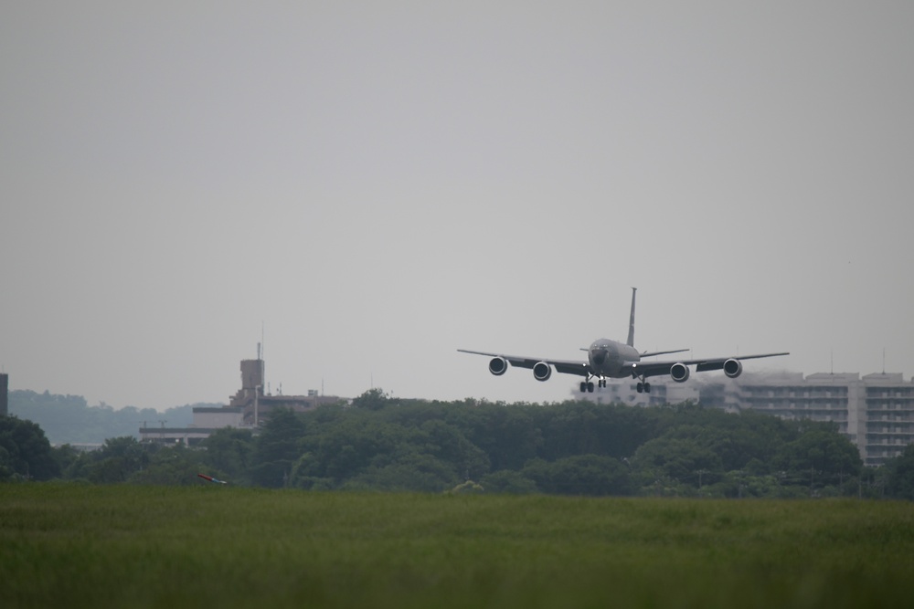 Aircraft Arrive at Yokota Air Base