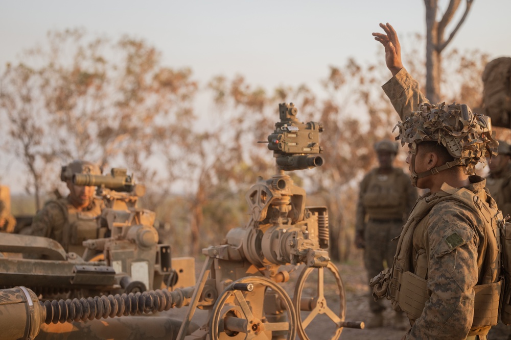 Talisman Sabre 25: 3rd Bn., 11th Marines, MRF-D 25.3  conducts dry-fire with M777 Howitzers