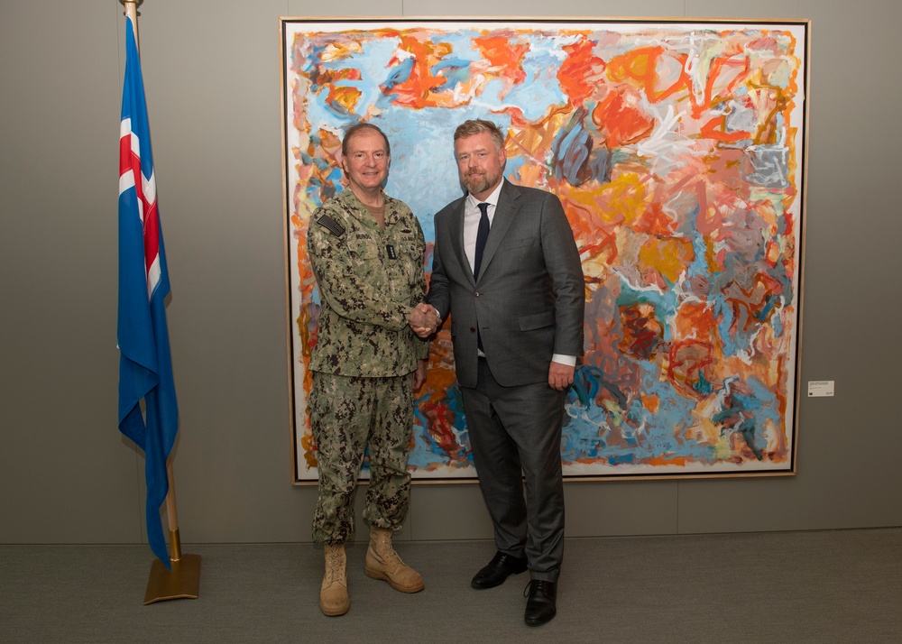 Commander, Naval Forces Europe-Africa meets Icelandic Chief of Defense
