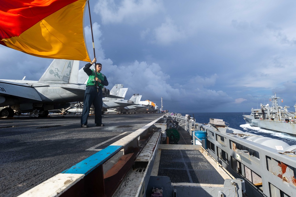 USS Gerald R. Ford (CVN 78) Conducts Replenishment-at-Sea