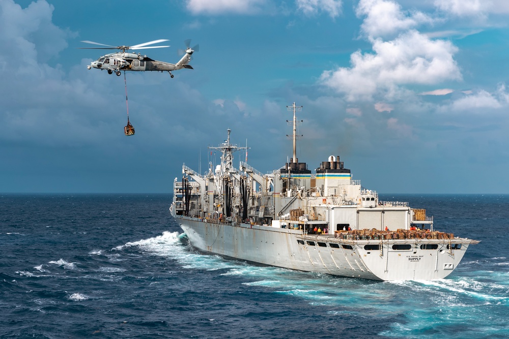 USS Gerald R. Ford (CVN 78) Conducts Replenishment-at-Sea