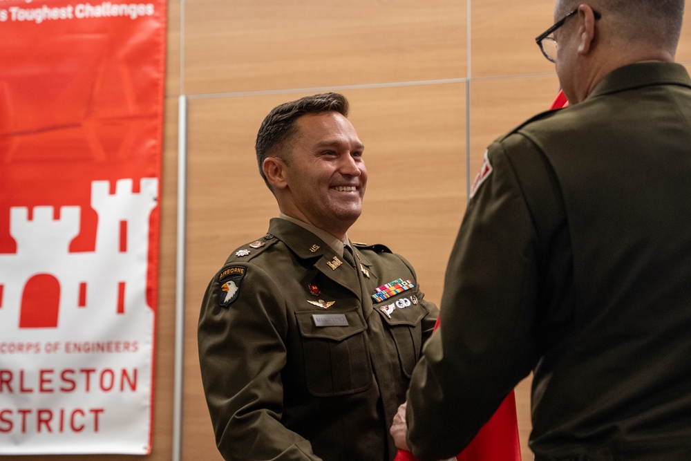 Lt. Col. Todd Mainwaring assumes command as the USACE Charleston District’s 91st District Engineer and commander