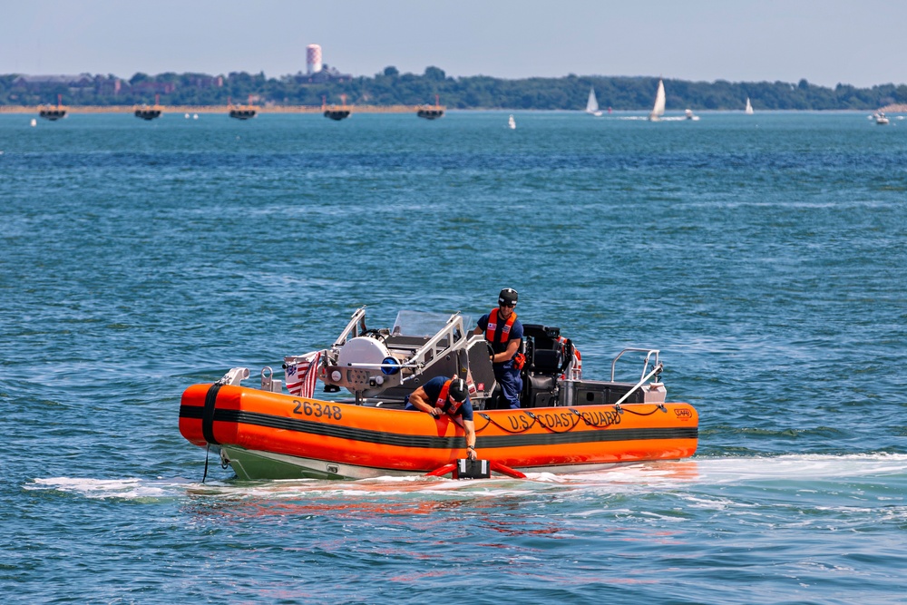 Coast Guard Conducts Person-in-the-Water Drill Aboard Cutter Melvin Bell