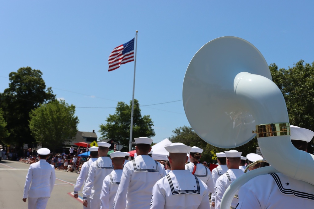 Navy Band Northeast marches the Bristol 4th of July Parade