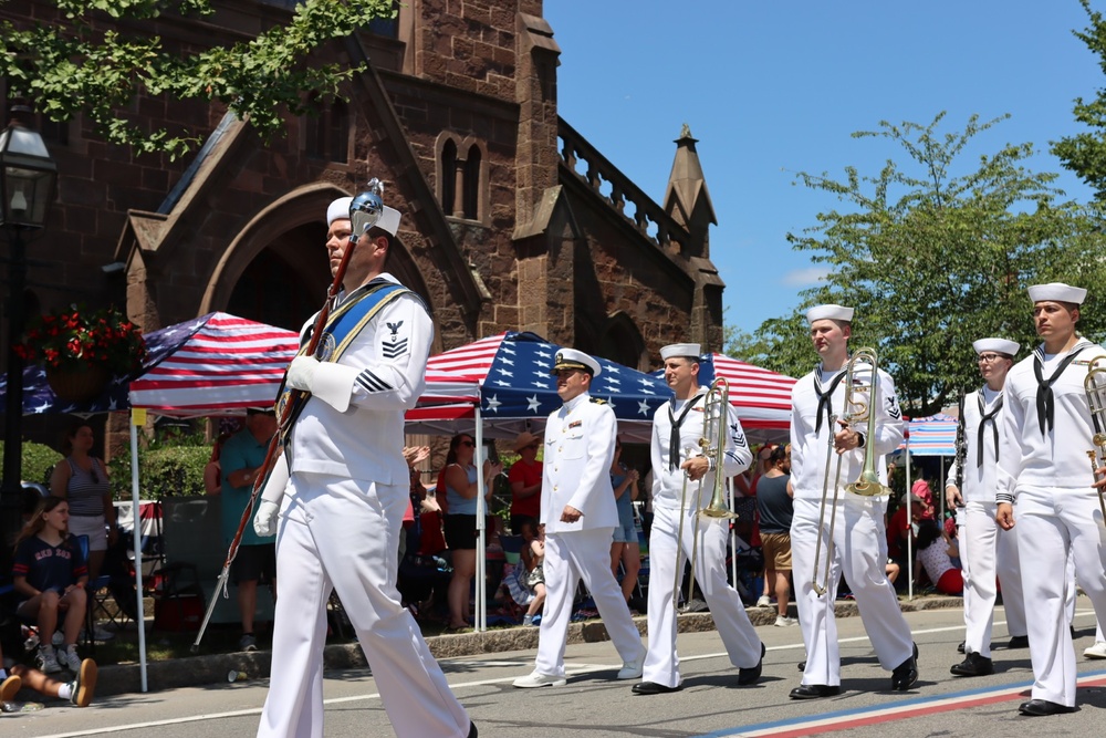 Navy Band Northeast marches the Bristol 4th of July Parade