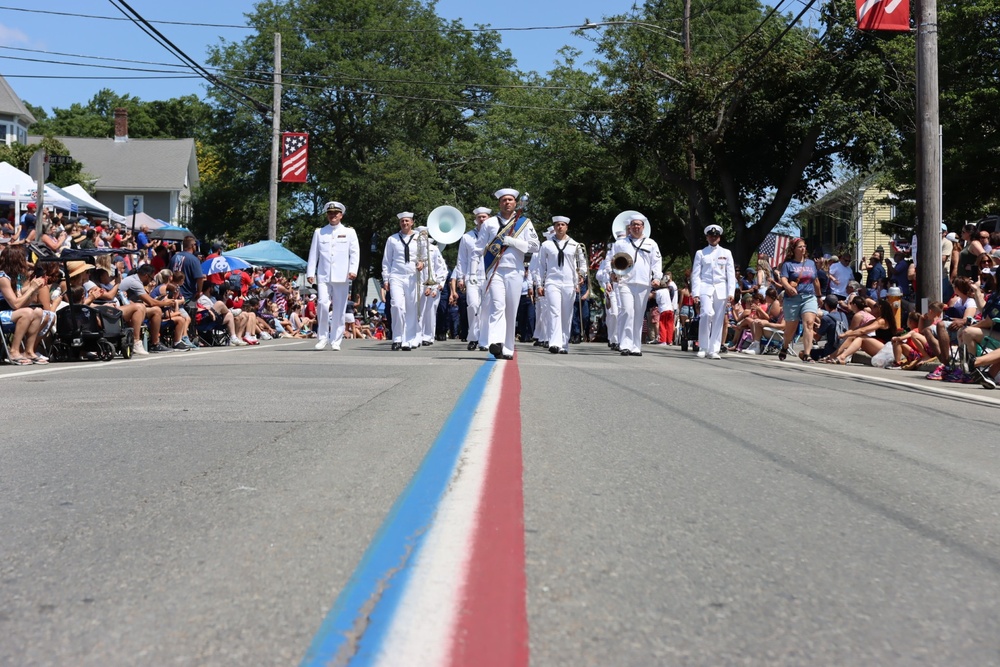 Navy Band Northeast marches the Bristol 4th of July Parade