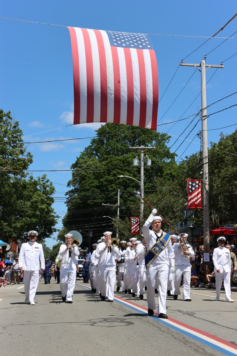 Navy Band Northeast marches the Bristol 4th of July Parade
