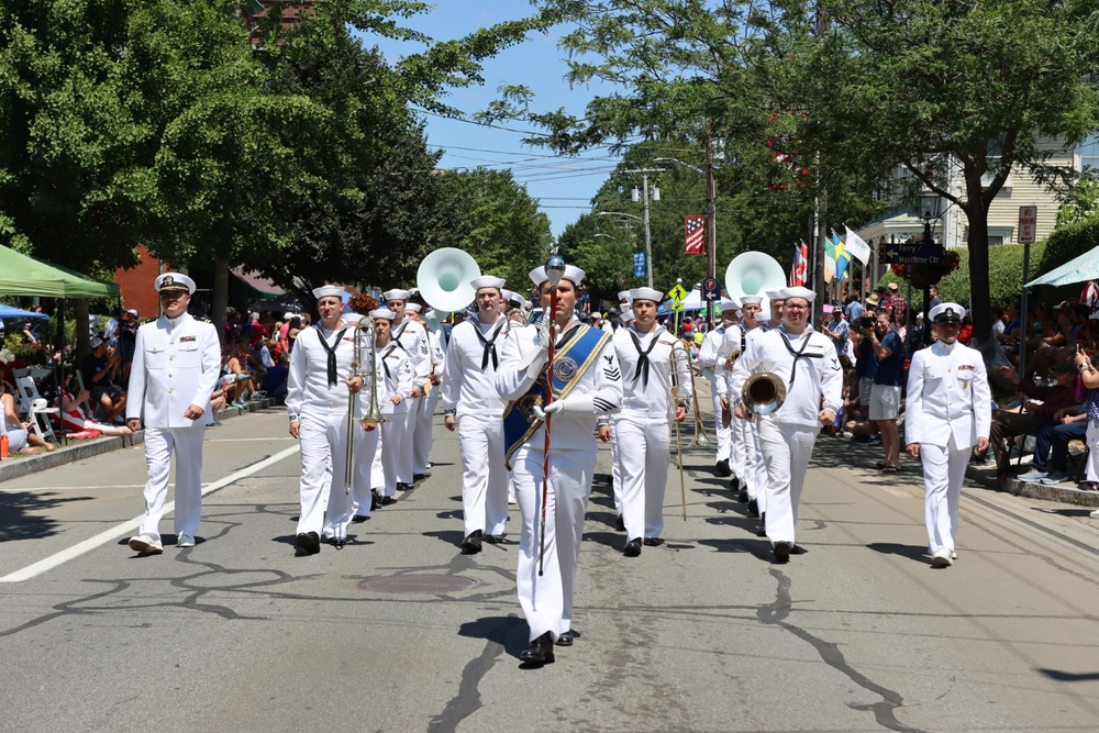 Navy Band Northeast marches the Bristol 4th of July Parade