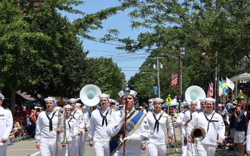Navy Band Northeast marches the Bristol 4th of July Parade