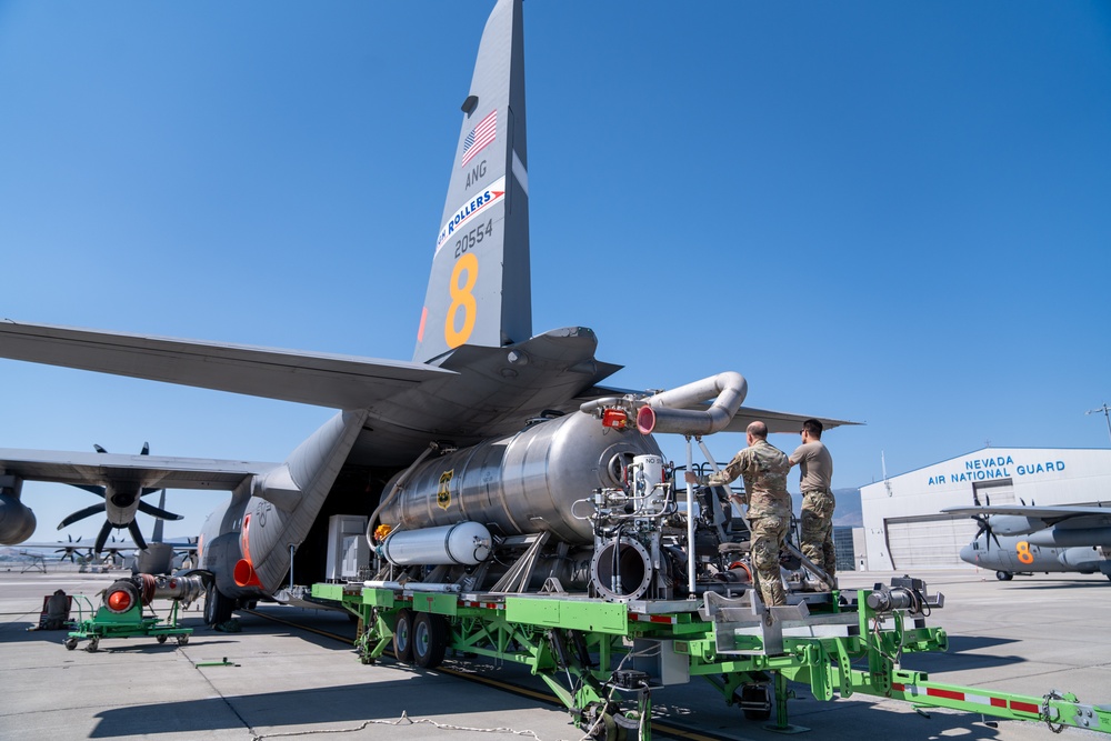 152nd Airlift Wing Modular Airborne Fire Fighting Aircraft and associated personnel activated for firefighting in the Western United States July 14, 2025