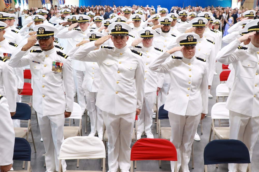 Rear Admiral Theodore LeClair and Rear Admiral Matthew T. Pottenburgh visit Officer Training Command Newport (OTCN)