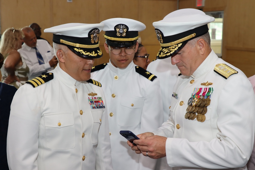 Rear Admiral Theodore LeClair and Rear Admiral Matthew T. Pottenburgh visit Officer Training Command Newport (OTCN)