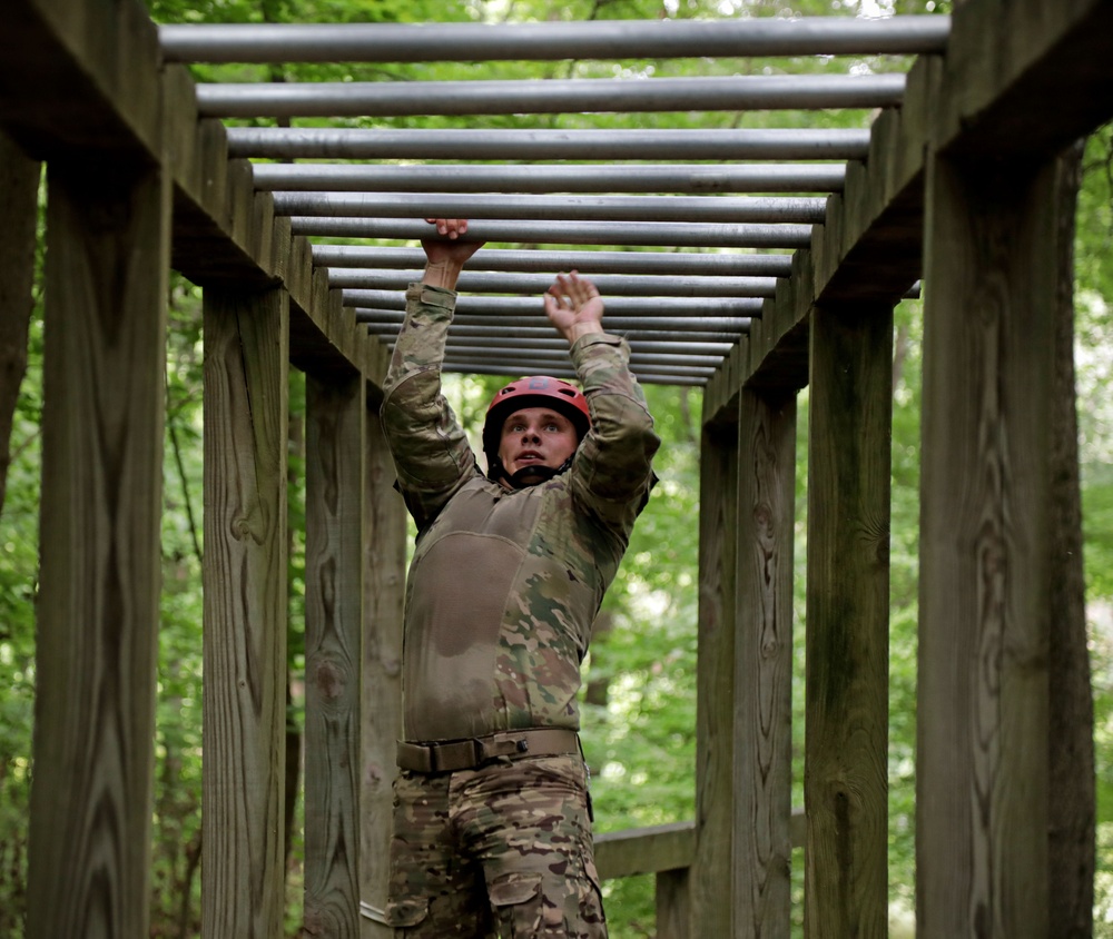 Spc. Jaden Hughes takes on Day 1 of the 2025 National Guard Best Warrior Competition