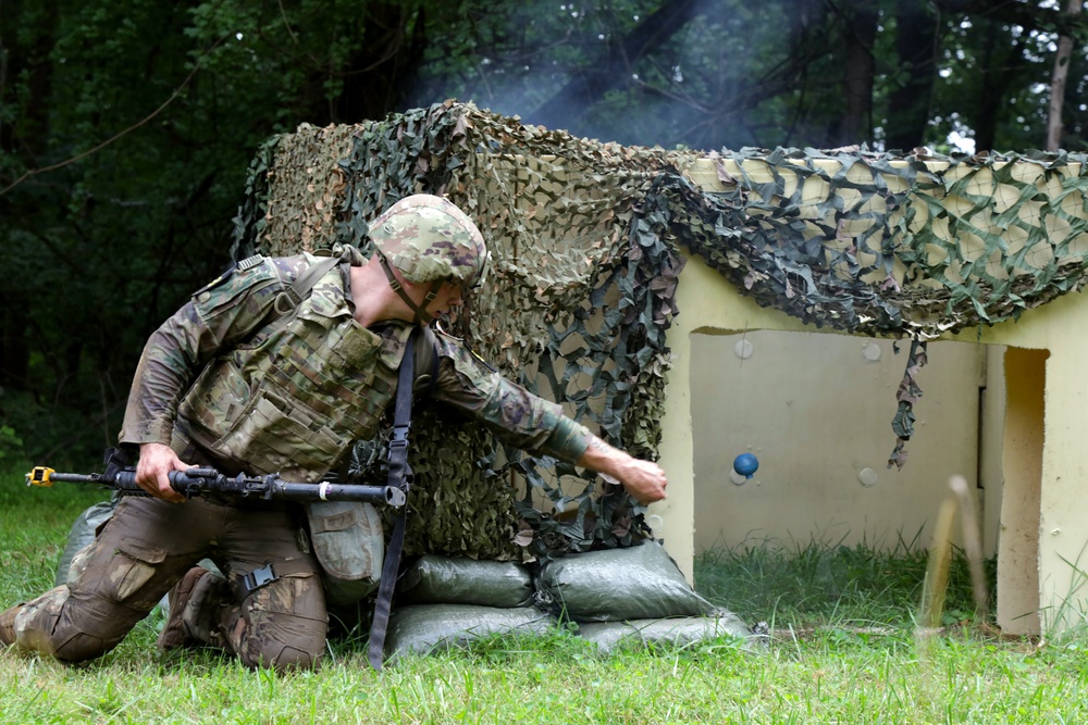 Spc. Jaden Hughes takes on Day 1 of the 2025 National Guard Best Warrior Competition