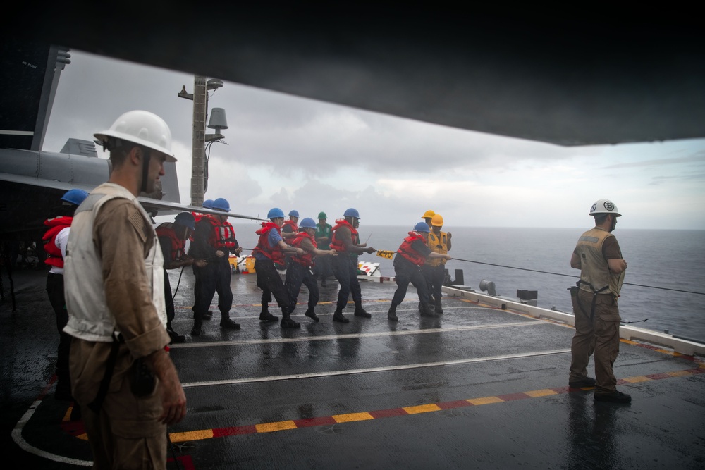 USS Gerald R. Ford (CVN 78) Conducts Replenishment-At-Sea