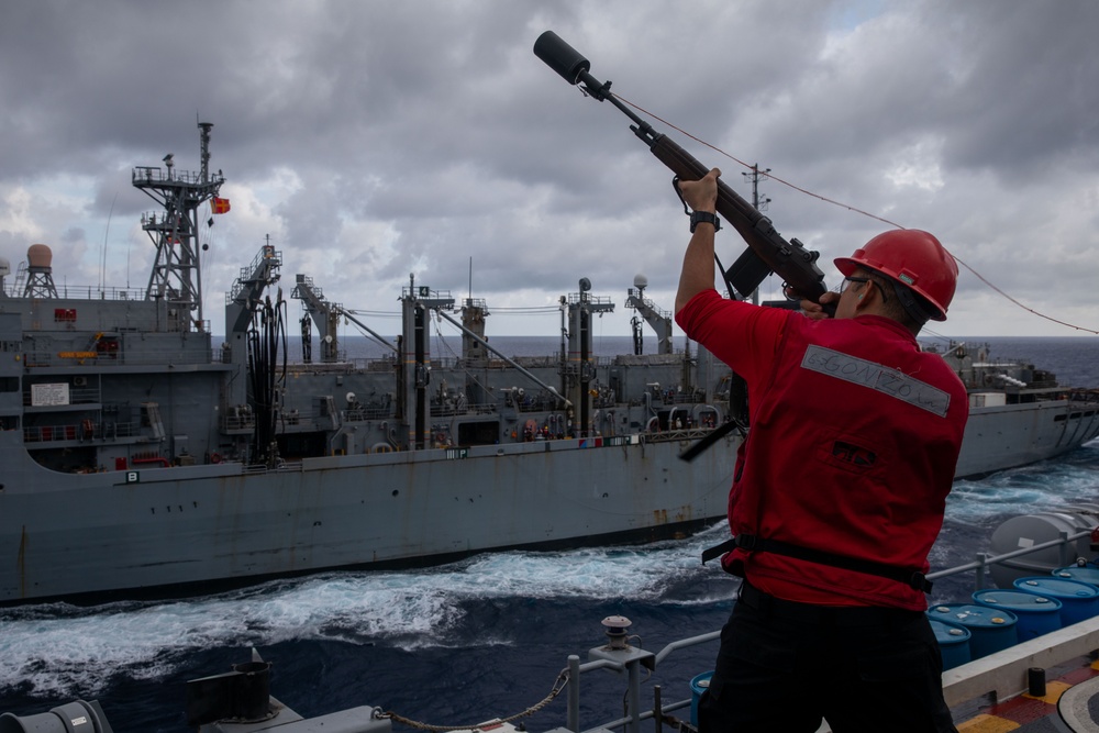 USS Gerald R. Ford (CVN 78) Conducts Replenishment-At-Sea