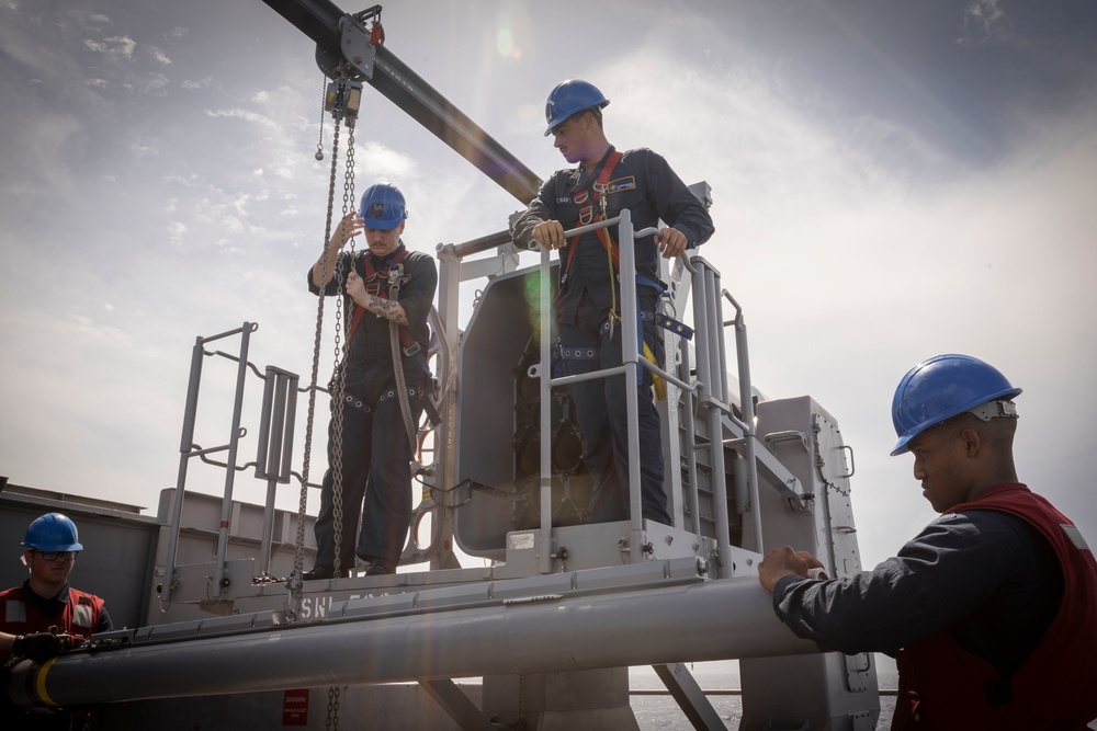 USS Gerald R. Ford (CVN 78) Performs Ammunition Upload