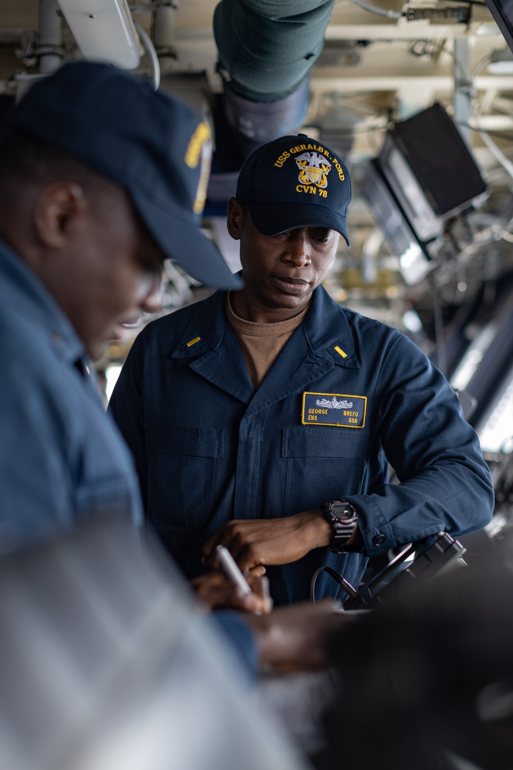 USS Gerald R. Ford (CVN 78) Sailors Stand Watch