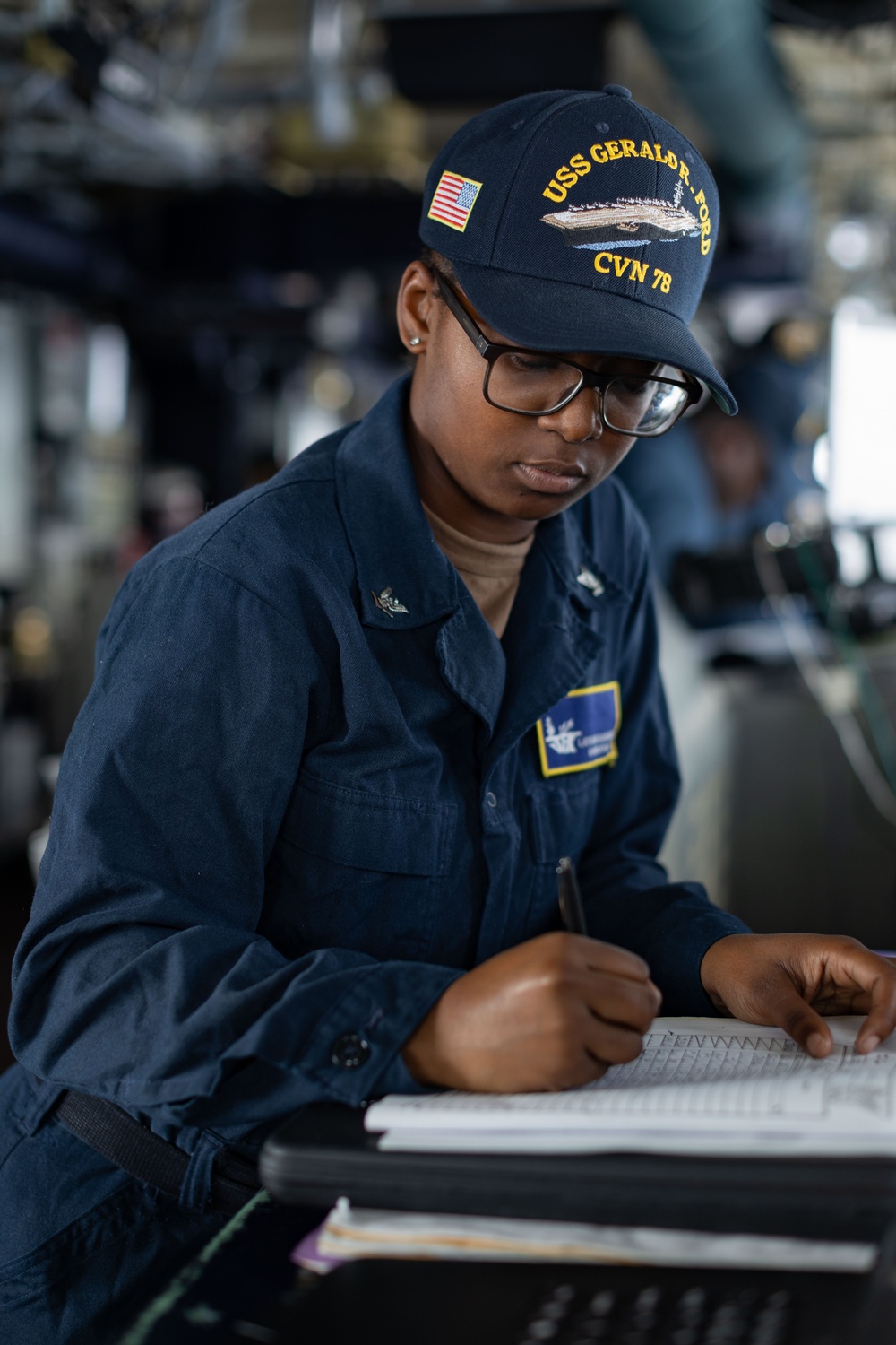 USS Gerald R. Ford (CVN 78) Sailor Stands Watch