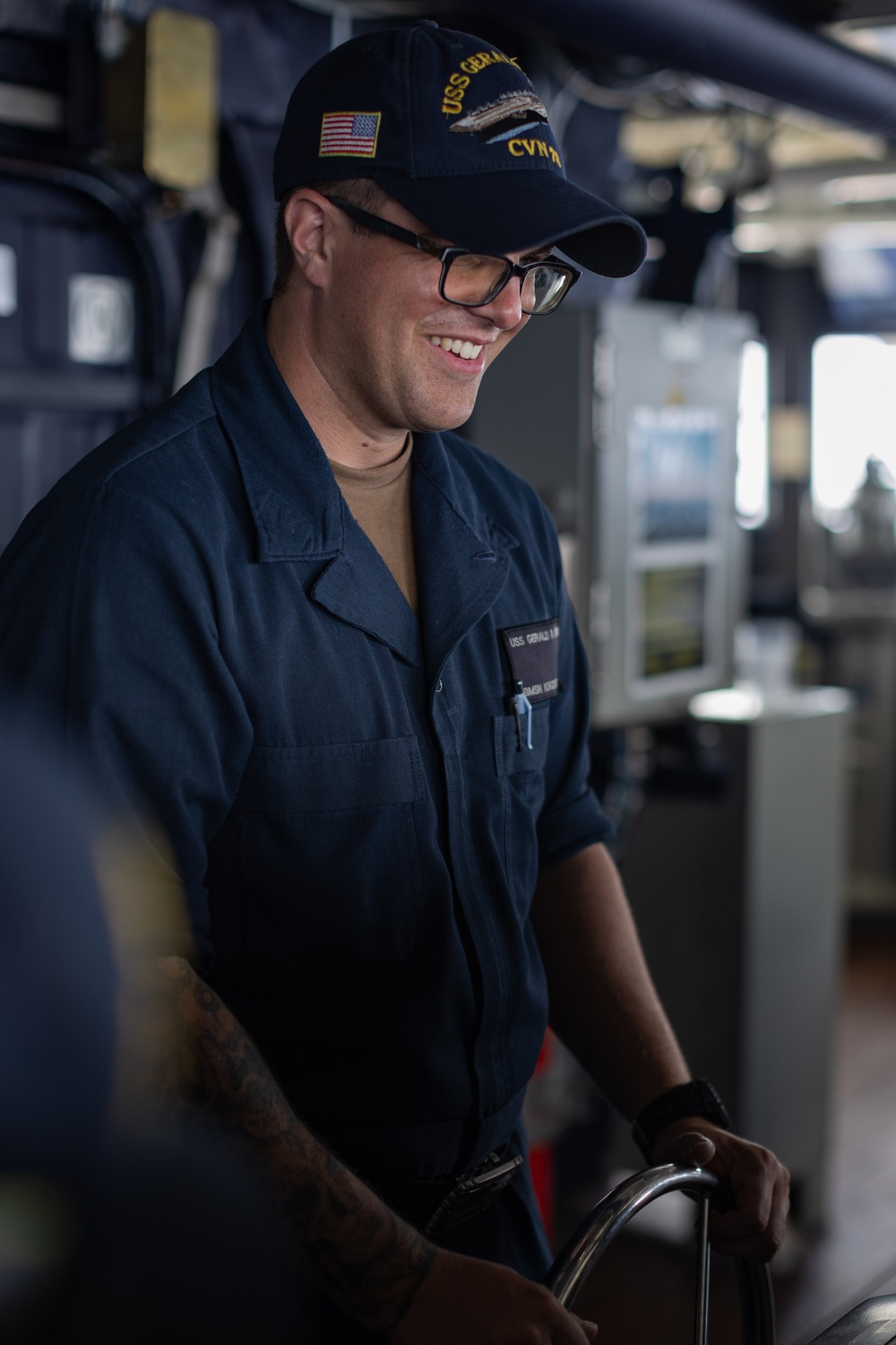USS Gerald R. Ford (CVN 78) Sailor Stands Watch