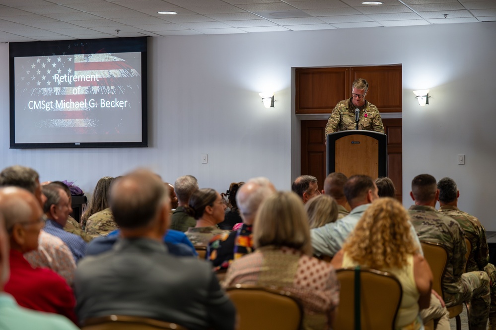 Chief Master Sgt. Michael Becker's retirement ceremony