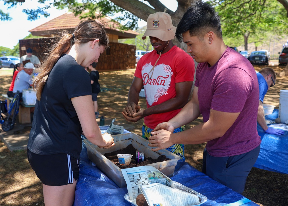 Joint Base Pearl Harbor-Hickam Salt Lake Walkway Cleanup and Genki Ball-Making