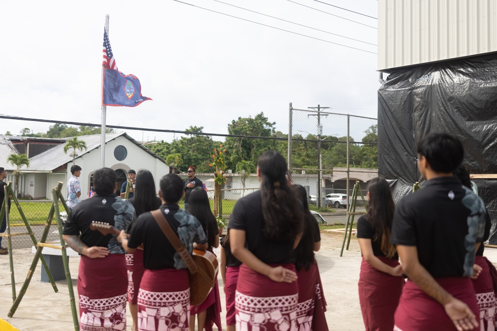 Camp Blaz Marines participate in a memorial service in Mangilao