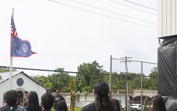 Camp Blaz Marines participate in a memorial service in Mangilao