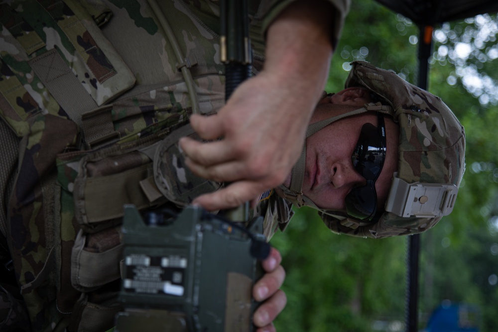Spc. Logan Rutledge assembles a radio during Best Warrior 2025