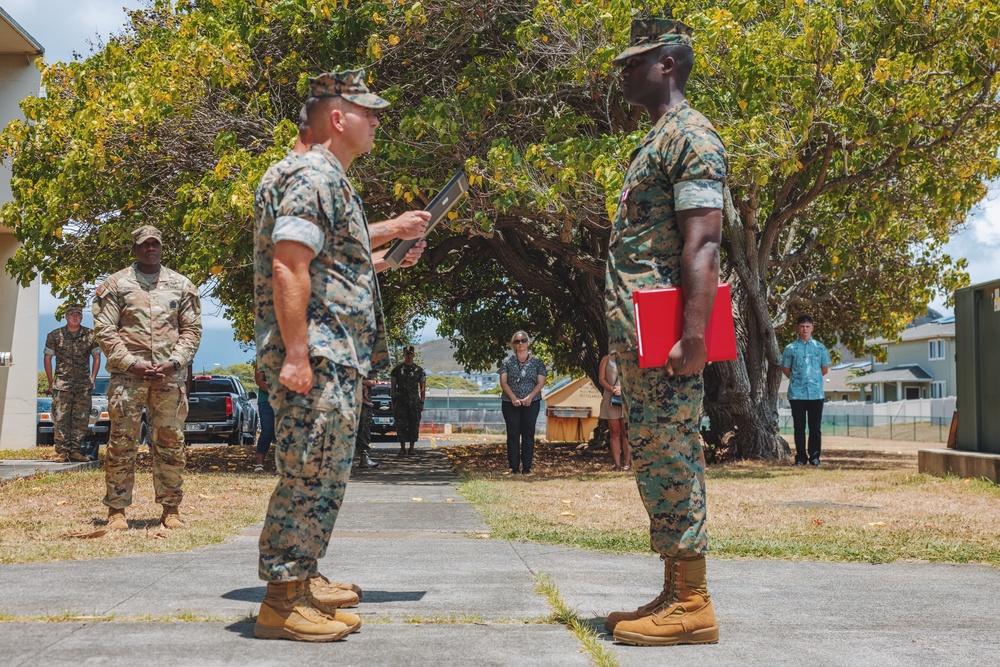 Sergeant Major Bryan Johnson promotion ceremony