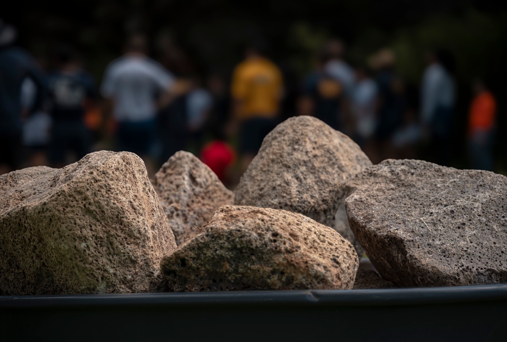 Air Force, Navy Volunteers Construct Rock Wall to Preserve and Protect Hawaiian Burial Vault