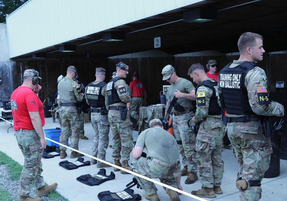 US Army Non-Commissioned Officers participate in Law Enforcement Training and Qualification- 2025 National Best Warrior Competition