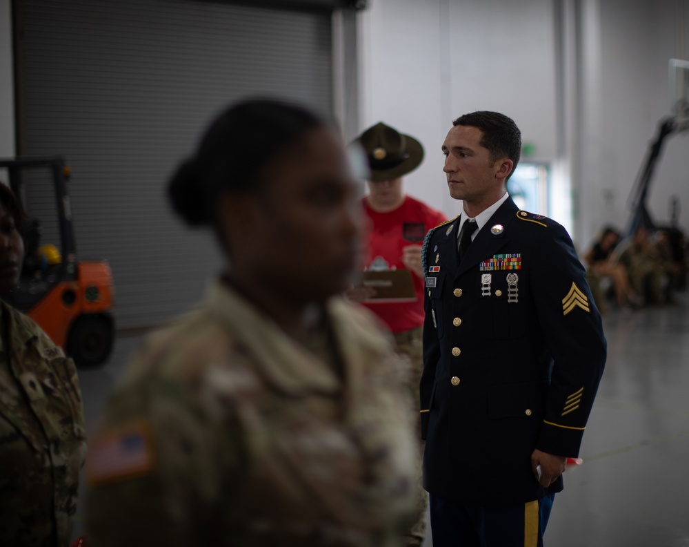 Sgt. Michael Fouts under pressure during Drill and Ceremony during Best Warrior 2025