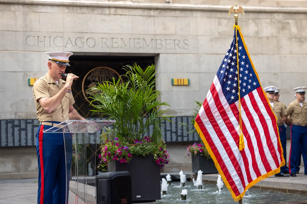Wreath Laying Ceremony for Cpl. Benjamin Desilets and Operation Iraqi Freedom Chicago Marine Week 2025&amp;#xA;