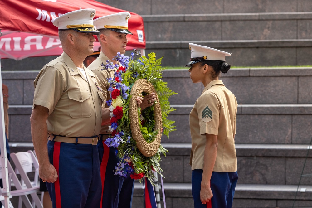 Wreath Laying Ceremony for Cpl. Benjamin Desilets and Operation Iraqi Freedom Chicago Marine Week 2025&amp;#xA;