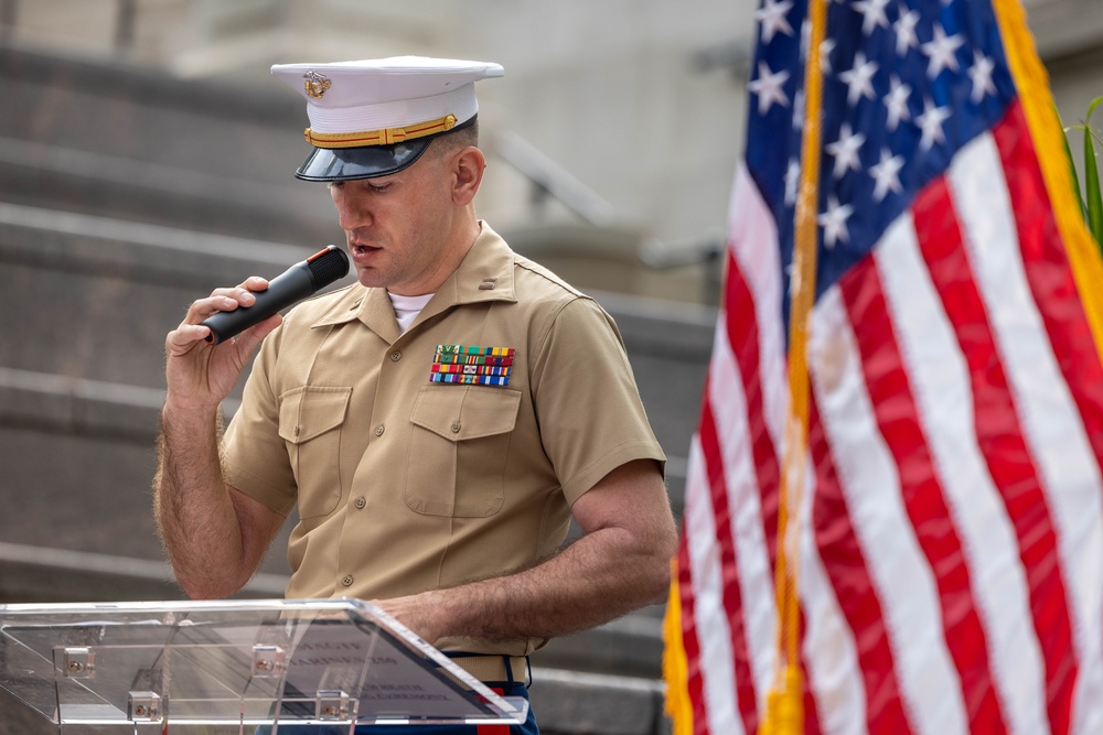 Wreath Laying Ceremony for Cpl. Benjamin Desilets and Operation Iraqi Freedom Chicago Marine Week 2025&amp;#xA;