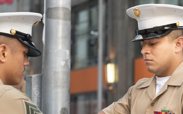Marines present Morning Colors at Chicago Marine Week 2025