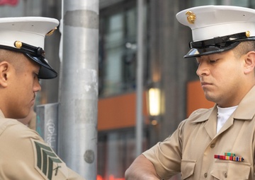 Marines present Morning Colors at Chicago Marine Week 2025