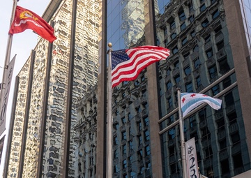 Marines present Morning Colors at Chicago Marine Week 2025