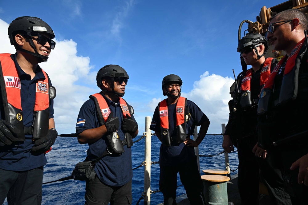 US Coast Guard and the Republic of the Marshall Islands conduct fisheries inspection at sea