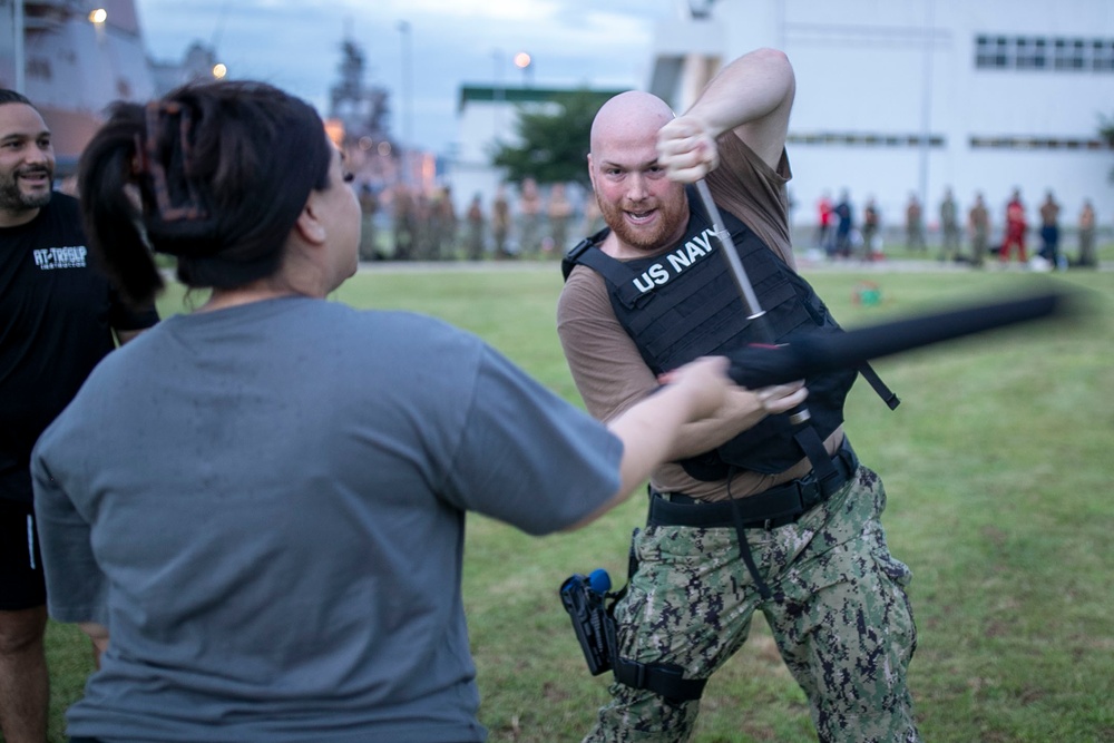 USS Tripoli Sailors Go Through the Non-Lethal Weapons Certification
