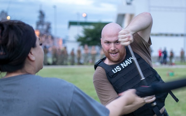 USS Tripoli Sailors Go Through the Non-Lethal Weapons Certification