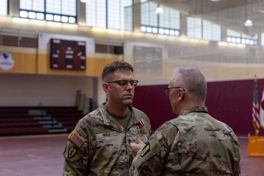 Alpha Company transfers responsibility to new first sergeant.