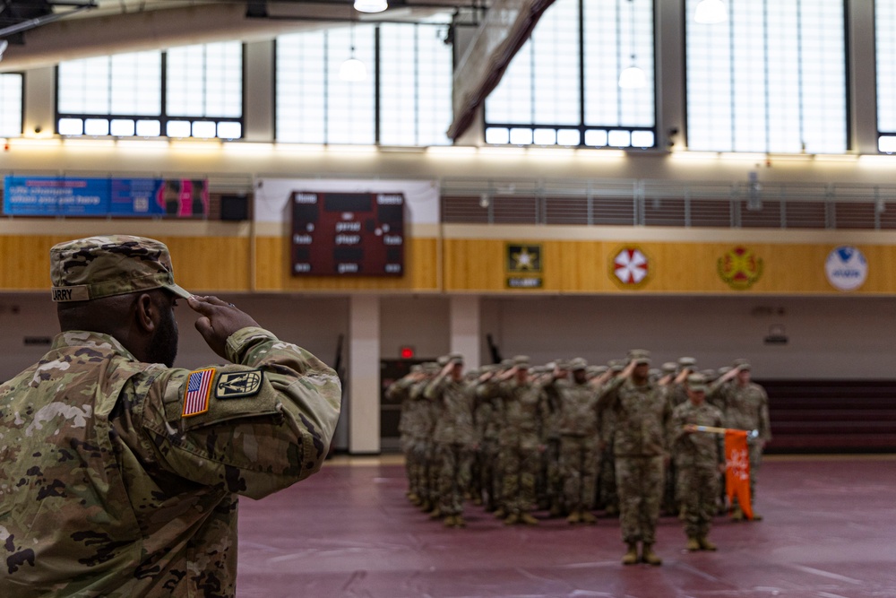 Alpha Company transfers responsibility to new first sergeant.