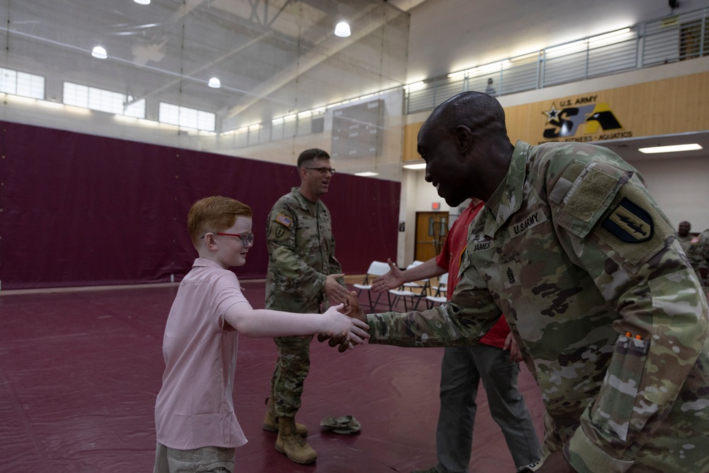 Alpha Company transfers responsibility to new first sergeant.