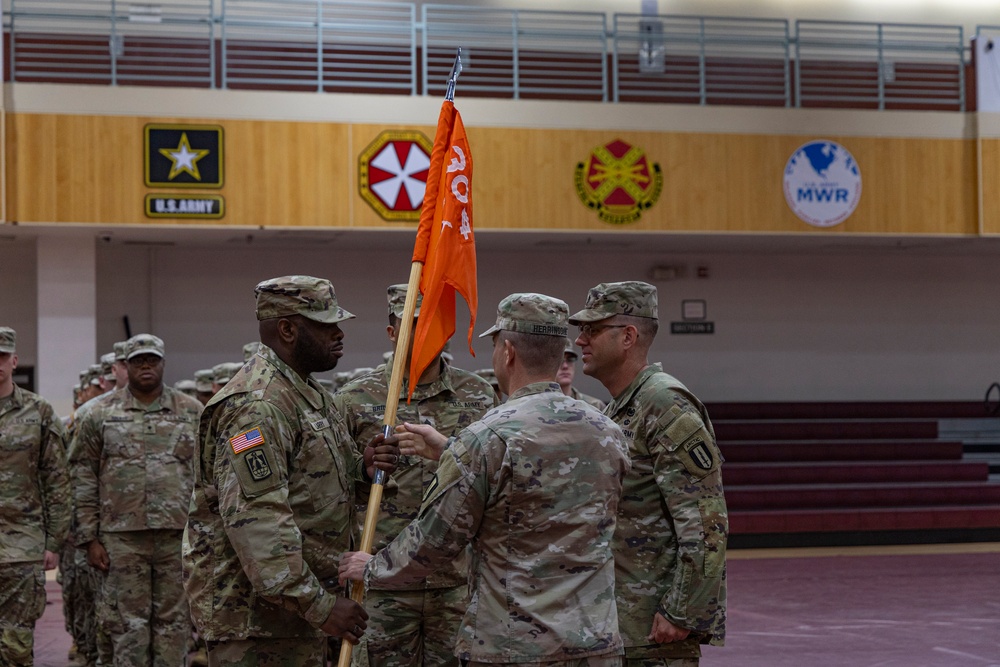 Alpha Company transfers responsibility to new first sergeant.