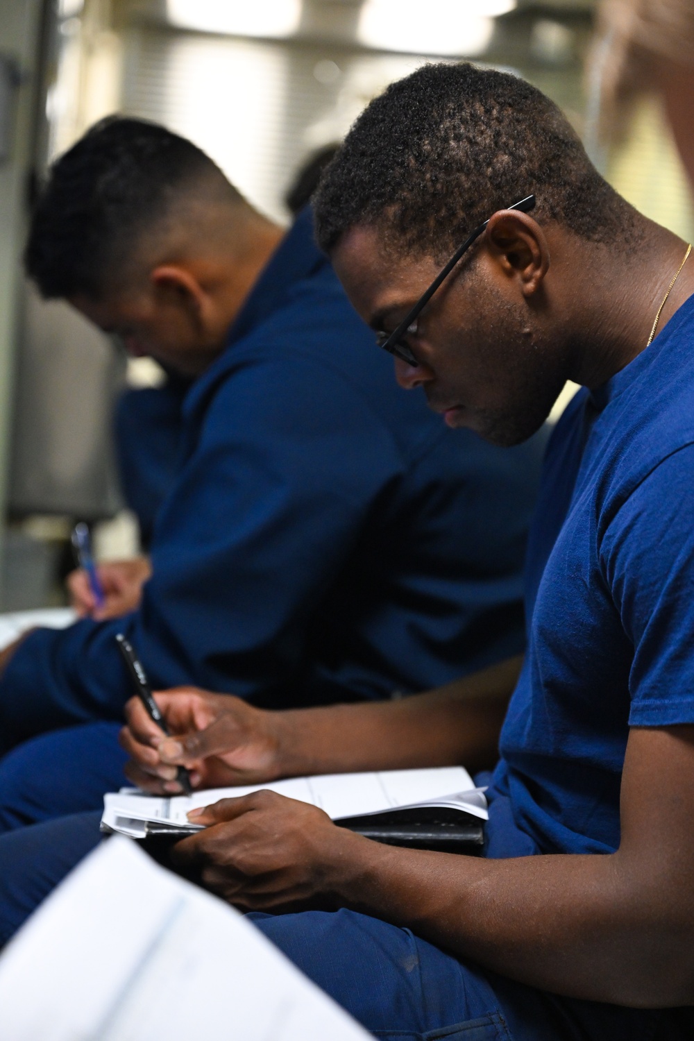 Coast Guard Cutter Stratton crewmembers conduct training at sea