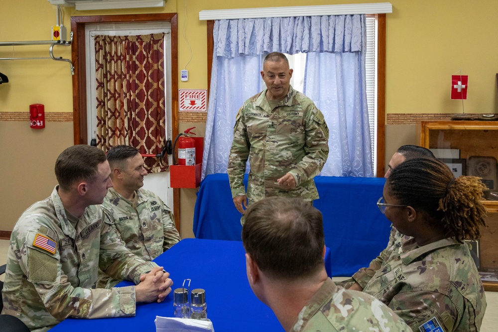 Maj. Gen. Mark McCormack visits Camp Bondsteel