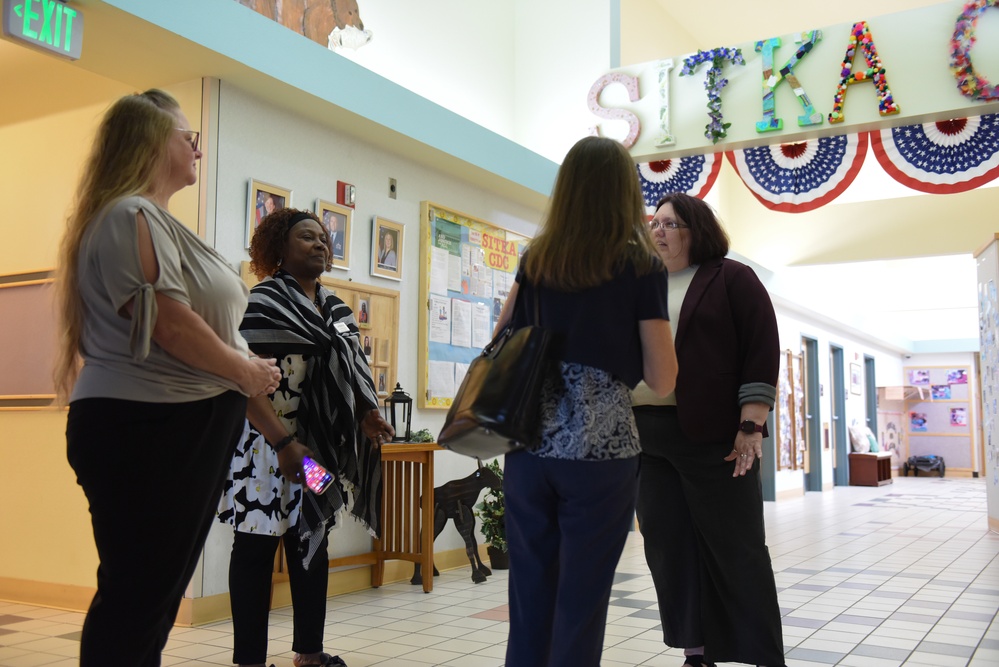 Gina Koehler, spouse of Adm. Steve Koehler, commander, U.S. Pacific Fleet tours facilities on JBER